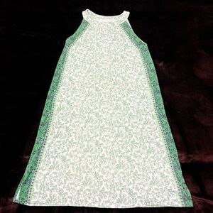 j.Jill Green & White Floral Halter Dress.  Sz XS
